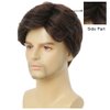 Salaibs Mens Brown Short Wigs Natural Fluffy Male Hair Wig Synthetic Heat Resistant Realistic Full Wig for Daily Use