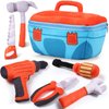 7 Pcs My 1st Toolbox Playset Stuffed Construction Tools Plush Toy Including Drill, Screwdriver, Handsaw, Hammer, Wrench, Plier and Zippered Tool Box for Toddlers Kids Christmas Birthday Party Favor
