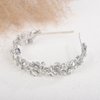 Sither Bridal Crystal Headband for Wedding Women Silver Boho Hair Band Headpiece for Prom Halloween Party Hair Accessories Gift