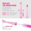 Vekkia Sonic Kids Electric Toothbrush Replacement Heads - 7X More Plaque Removal, End-Rounded 3D Curved Soft Bristles, Comfortable & Efficient Clean Teeth, Perfect for Kid Small Mouth, Pink (4 Pack)