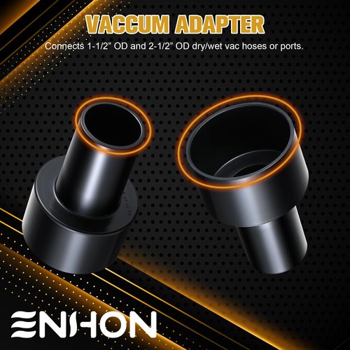 Enhon 2 Pcs Hose Adapter 2-1/2" OD To 1-1/2" OD Reducer, Vacuum Cleaner Hose Reducer for Dust Collection Accessories