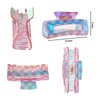 baotongle 6pcs Checkered Hair Claw Clips for Thin Thick Hair Checkered Hair Clips Acrylic Small Claw Clip with Strong Hold for Women Girls Long Short Hair(4.1x2.1'', Multicolor)