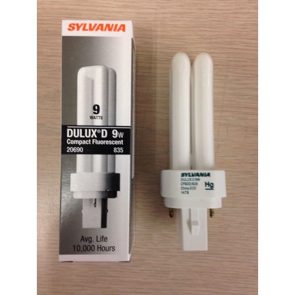 20 Sylvania 20690 CF9DD/835/Eco 9W 3500K 2PIN Compact Fluorescent Lamps