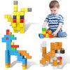 SYSKENI 56PCS Magnetic Blocks Toddler Toys, Magnetic Building Blocks Magnet Toys, Magnetic Blocks for Kids Ages 3-5 4-8, STEM Sensory Toys Magnet Cubes Classroom Must Haves for Boys Girls
