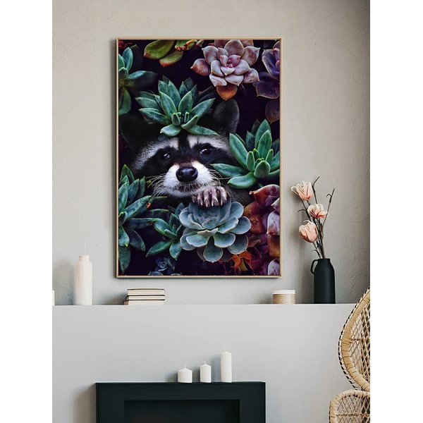 FILASLFT Animal Diamond Painting Kits for Adults,Raccoon 5D Diamond Art Painting Diamond Dots Wall Decorations 12 x 16inch