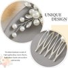 Latious Wedding Bride Pearl Hair Side Comb Silver Rhinestone Bridal Hair Clips Crystal Hair Pieces Hair Accessories for Women and Girls (Silver)