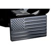 MULL USA Flag Metal Trailer Hitch Cover with Anti-Rattle Locking Pin (Fits 2" Receivers, Black)