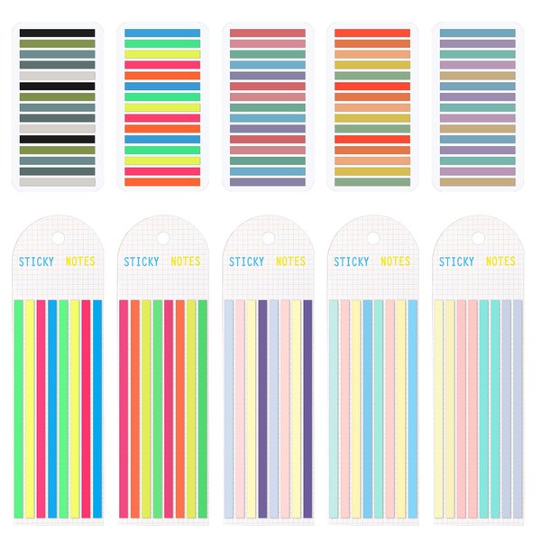 2300 Pcs Highlighter Strips Tabs Transparent Highlighter Tape Reusable Long Highlighting Sticky Tabs Page Markers Index Tabs for Books Office Supplies