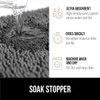 Gorilla Grip Soak Stopper Washable Chenille Dog Doormat, Muddy Paws, Dogs Bed Mats, Rubber Backing, Absorbent Quick Dry Microfiber, Inside Front Door Mat, 24x17, Grey