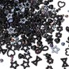 1450pcs Black 3D Multi Shapes Pearl Nail Charms, COOSLIM Flatback Pearls Gems Heart Flower Bowknot Nail Charms Mix Styles Star Bow for Nail Art Decoration