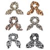 Yonchic 6-Piece Satin Bowknot Elastic Hair Ties, Animal Print Leopard Scrunchies Ladies Long Lasting Braids Ponytail Holders, Soft Elegant Bow Hair Tie Ribbon Rubber Bands Hair Accessories