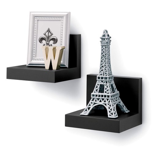 Command Display Ledges, Holds up to 2 lb, Slate, 2 Ledges with 8 Medium Command Strips, Damage Free Hanging Floating Shelf with Adhesive Strips, Personalize Living Room, Bedroom, Kids Room or Office