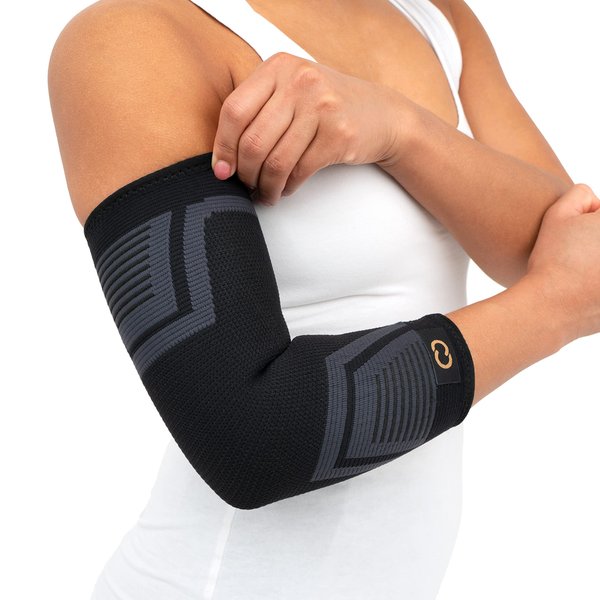 Copper Compression PowerKnit Elbow Sleeve - Seamless Elbow Brace for Men & Women - Pain Relief for Tendonitis, Tennis Elbow, Golfers, Weight Lifting - Fits Right or Left - 1 Sleeve - L/XL