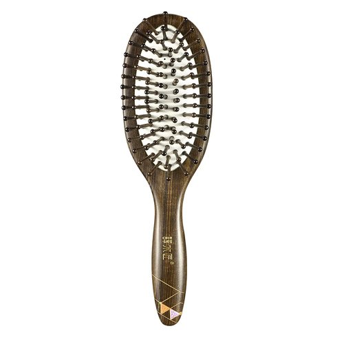 TAN MUJIANG Wooden Hair Brush for Women Colorful Lattice