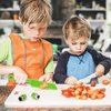 13 Pieces Montessori Kitchen Toys for Toddlers-Kids Cooking Sets Real-Toddler Toys Set for Real Cooking with Plastic Children Safe Knives Crinkle Cutter Kids Cutting Board