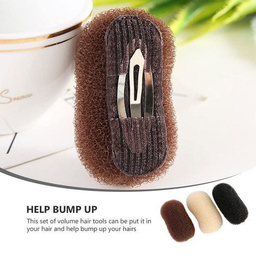 OSALADI 3Pcs Bump It Up Inserts Hair Clips Practical Sponge Volume Hair Base DIY Hair Accessories Charming Bump Up Comb Clip for Women Girls Hair Styling, Random Color