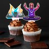 DJ Party Cupcake Toppers DJ Birthday Party Decorations 48PCS Disco DJ Cupcake Picks Hip Hop Music Cake Decorations for Rock DJ Lover Party Supplies