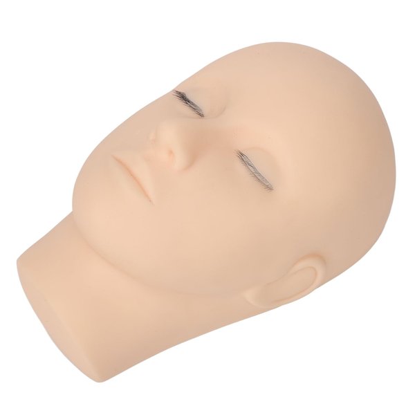 Lash Mannequin Head 3 Layers Soft Silicone High Simulation Makeup Practice Head for Salon Massage Training