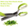 Herb Scissors with 5 Blades and Cover,Kitchen 5 Stainless Steel Blade Herb Cutting Shears Scissors, Shredding Scissors for Paper,Food Salad Herb Cilantro Cutter Mincer Chopper Garden Kitchen Gadgets