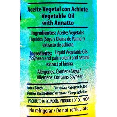 LA FAVORITA VEGETABLE OIL WITH ANNATO 33.80 oz