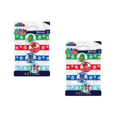 PJ Masks Birthday Party Supplies Favor Bundle Pack includes 8 Loot Bags, 8 Bracelets, 24 Tattoos, 8 Party Paper Masks, 1 Dinosaur Sticker Sheet