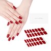 DANNI & TONI Semi Cured Gel Nail Strips Red (Scarlet Delight) Gel Nail Polish Stickers Glossy Nail Wraps 28 Stickers