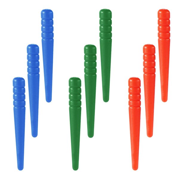 9pcs Cribbage Board Pegs, Plastic Cribbage Pegs Fit 1/8 Holes Peg Board Game Traditional Crib Board Pins Cribbage Board Game Accessories (Red, Blue, Red)