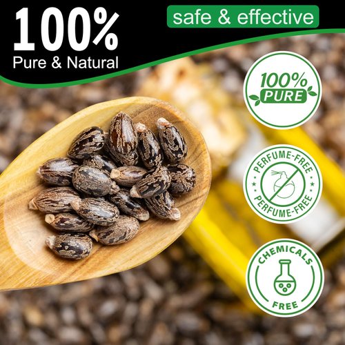 FUKEVY Jamaican Black Castor Oil,Organic Castor Oil for Hair Growth,Body Message Castor Oil -Essential Oil for for Eyelashes, Eyebrows Growth, Skin Moisturizer (60ml)