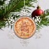 DOREENABE Snowflake Ornament Vegan Truffle Pizza Ornaments for Christmas Trees Eat Drink and Be Merry Cute Food Christmas Ornaments 2023 Funny Metal Souvenir Xmas Tree Hang Pendant Exchange Gift