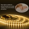 JUNWEN 20FT LED Strip Light Warm White 360 LED Beads,12V Soft Dimmable Lights Strip,Flexible Undercabinet Tape Lighting,Bedroom String Light with UL Listed Power Supply