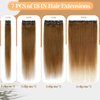 Yekartary Clip in Hair Extensions Real Human Hair 100% Remy Hair 18inch 7PCS Straight Hairpieces Clip-ins for Women Light Brown