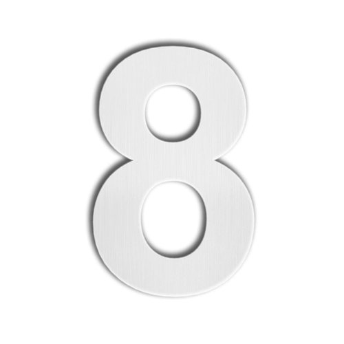 QT Modern House Number - 6 Inch - Brushed Stainless Steel (Number 8 Eight), Floating Appearance, Easy to install and made of solid 304