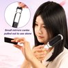 1 Pack Travel Hair Brush with Mirror Folding Hair Brush Collapsable Pocket Size Brush Mini Hair Brush Massage Comb Compact Hair Brush Hair Styling Tools for Gym,Trip,Purse,Swimming (Removable Mirror)