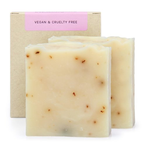 AUTHENTIC BATH & SOAP Cold Processed -Rose Soap Bar- Moisturizing, Anti-aging, radiant skin, Natural, Men & Women, no Sulfates or Parabens, Vegan, All Skin Types. (Pack of 2) 4.2 Oz Each