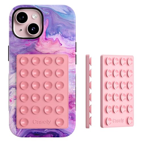 Casely Grippy | Silicone Suction Phone Mount Compatible with MagSafe Pink