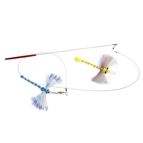 Kat Fly Cat Toy Teaser Wand - Dragonfly Teaser Yellow Cat Toy Teaser