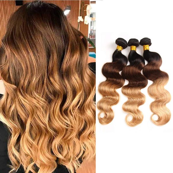 GzorOuzr T1B/4/27 Body Wave Hair Bundles For Women Hair Extensions 14 16 18 Inch