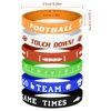 MIAHART 16 Pieces Football Theme Bracelets Silicone Wristband for Sport Theme Birthday Party Favors, 6 Styles