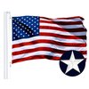 G128 Combo Pack: American USA Flag 16x24 In & Pirate Jolly Roger Bones Flag 16x24 In | Both ToughWeave Series Embroidered 300D Polyester, Embroidered Design, Indoor/Outdoor, Brass Grommets