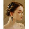 Denifery Black Teardrop Hair Comb Vintage Rhinestone Crystal Headpiece Bridal Side Combs Wedding Hair Accessories for Women and Girls