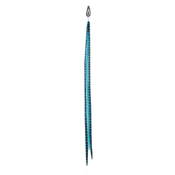 Mia Clip-n-Faux Feathers, Hair Accessory Clip Barrette, Animal Friendly Fake Feathers for Women and Girls - Blue Color