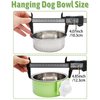 kathson Crate Dog Bowl, Removable Stainless Steel Hanging Pet Kennel Cage Bowl Food & Water Feeder Coop Cup for Puppy, Cat, Rabbit,Guinea Pigs 2pcs (Blue,Green)