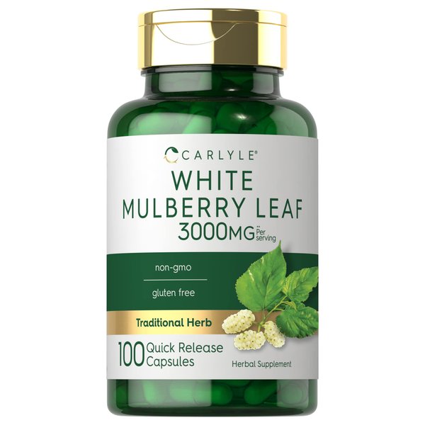 Carlyle Mulberry Leaf Extract | 3000mg | 100 Capsules | Non-GMO and Gluten Free Herbal Supplement