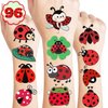 Ladybug Temporary Tattoos Birthday Party Supplies Favors Decorations Lady Beetle Bug Insect Lady Beetle Super Cute 96PCS Tattoos Stickers for Kids Boys School Classroom Rewards Gifts Ideal Halloween