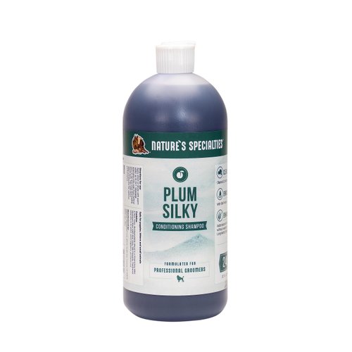 Nature's Specialties Plum Silky Ultra Concentrated Dog Shampoo Conditioner, Makes up to 6 Gallons, Natural Choice for Professional Pet Groomers, Silk Proteins, Made in USA, 32 oz