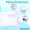 Elaine Karen 6-Pack Vinyl Pillow Protectors - Standard Size Zippered Pillow Covers - 100% Waterproof, Bedbug Proof - Washable and Reusable Pillow Encasement Covers