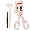 LICNIA Heated Eyelash Curler, Temperature Display Heated Lash Curler with Separator Tool and Brush, 3 Heating Modes Rechargeable Electric Eyelash Curler for Stunning Lashes in Minutes (Pink)