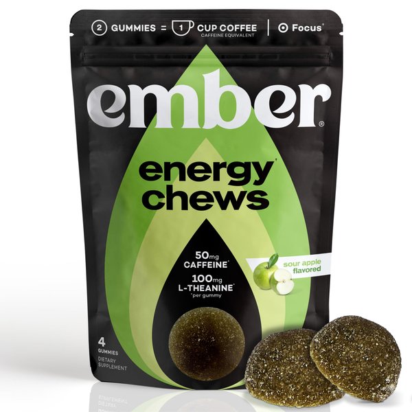 Ember Energy Chews With L Theanine - Sour Apple - 4ct