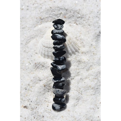 Snowflake Obsidian Stone French Barrette Hair Clip 4" or 100 mm Length