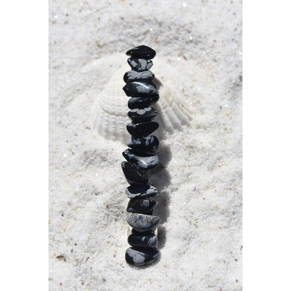 Snowflake Obsidian Stone French Barrette Hair Clip 4" or 100 mm Length